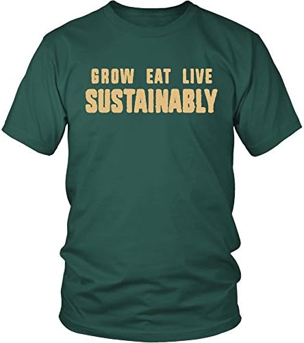 Grow Eat Live Sustainably - T-shirt -Green Living, Backyard garden, homesteading Unisex Tee for Earth Day, Recycling lovers
