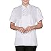 TopTie Unisex Short Sleeve Chef Coat Jacket, Black