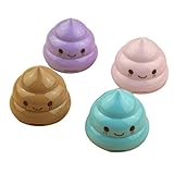 Coco*Store 4pcs Funny Poop Shaped Pencil Sharpeners For Students Mini Double Hole Pencils Knife