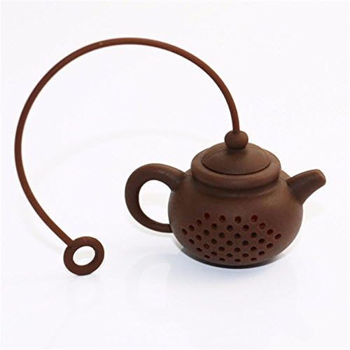 Cute Tea Kettle Tea Leaf Infuser Ball with Handle - Loose Tea Leaf Strainer -Herb Filter - Spice Diffuser (Brown)
