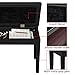 Yaheetech Duet Wooden Piano Bench Stool with Padded Leather Cushion Deluxe Comfort and Storage for Music Books Sheet Black