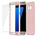 JNSupplier 360° Full Coverage Hybrid Hard Case Cover + LCD Screen Protector for Samsung Galaxy S7 Edge (Rose Gold)