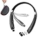 Foldable Bluetooth Headset,URWILL Wireless Neckband Sports Headphones with Retractable Earbuds, Bluetooth Sweatproof 4.1 Stereo Earphones Built-in Mic,Handsfree Calling Bluetooth Devices