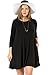 OLLIE ARNES Women's Plus Size 3/4 Sleeve Swing Tunic Dress with Side Pocket