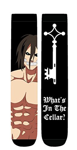 Anime Attack on Titan What's In The Cellar Unisex 2 Pair Crew Cut Socks Cosplay