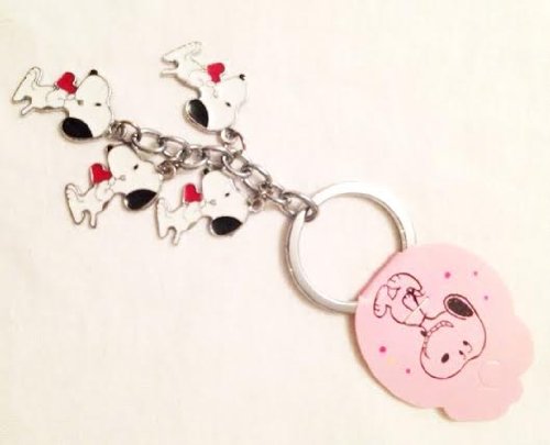 Snoopy Red Heart 4 in 1 Metal Charm Keychain Key Holder