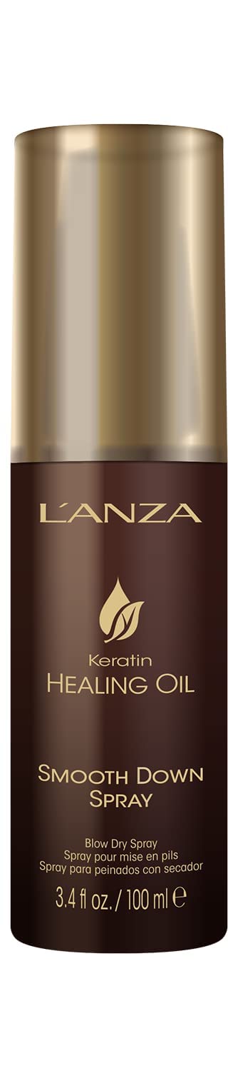 L’ANZA Keratin Healing Oil Smooth Down Blow Dry Hair Spray, Effortlessly Calms, Detangles, and Reduces Puffiness, For a Perfect Silky Looking Blow-out, For All Hair Types (3.4 Fl Oz)