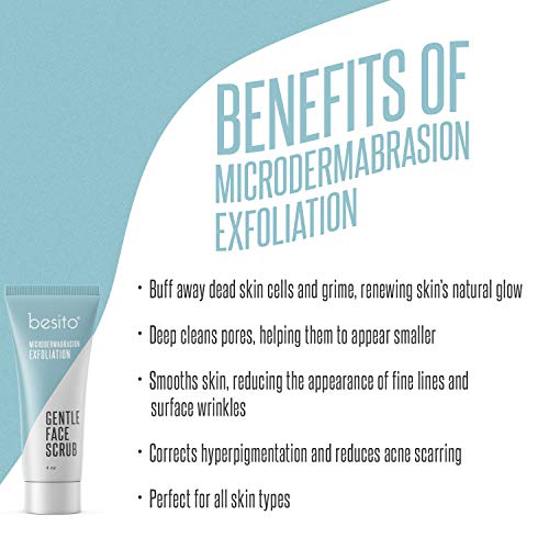 Microdermabrasion Face Scrub and Facial Exfoliator. Gentle Formula for