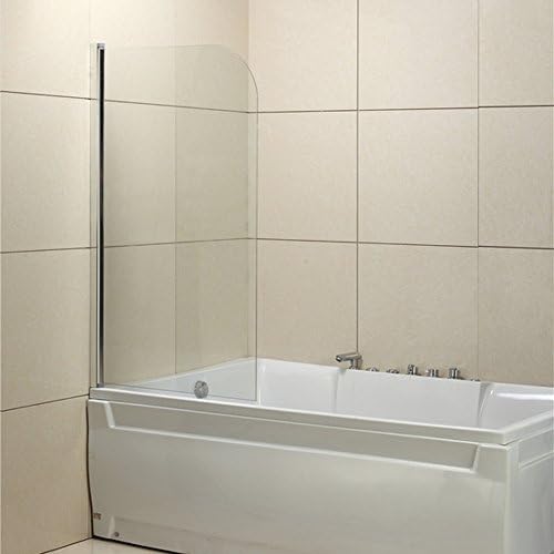 GOODYO Frameless Chrome Athtub Shower Bath Screen Panel 55 X 33.5, 1/4 Tempered Glass