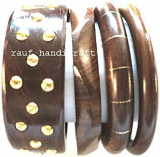 Lovely Women's Woodan Bengles set in black Shade