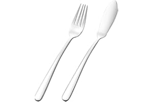 GLEAVI Stainless Steel Fish Knife and Fork Ergonomic Table Cutlery for Home and Restaurant Use Utensils