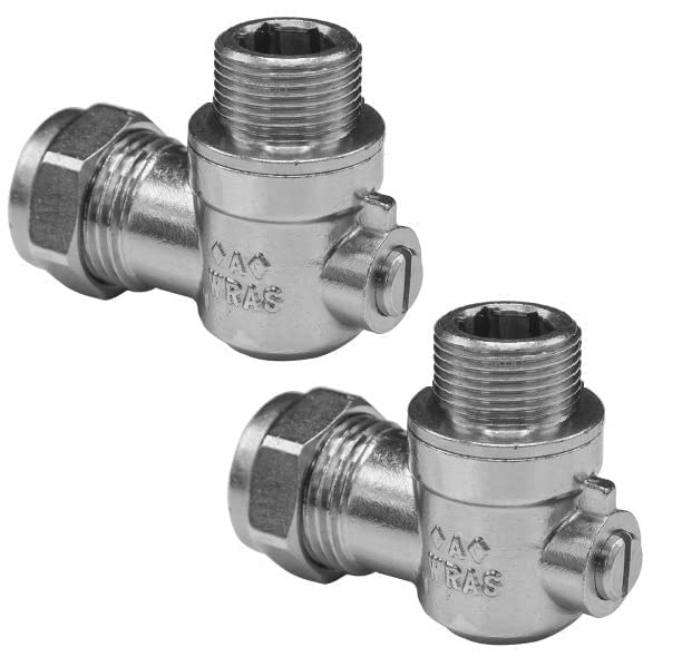NPH 15mm x 1/2" Male Threaded Flat Faced Isolation Ball o fix Angle Valves for 1/2" Flexible Tap Connector (Pair)