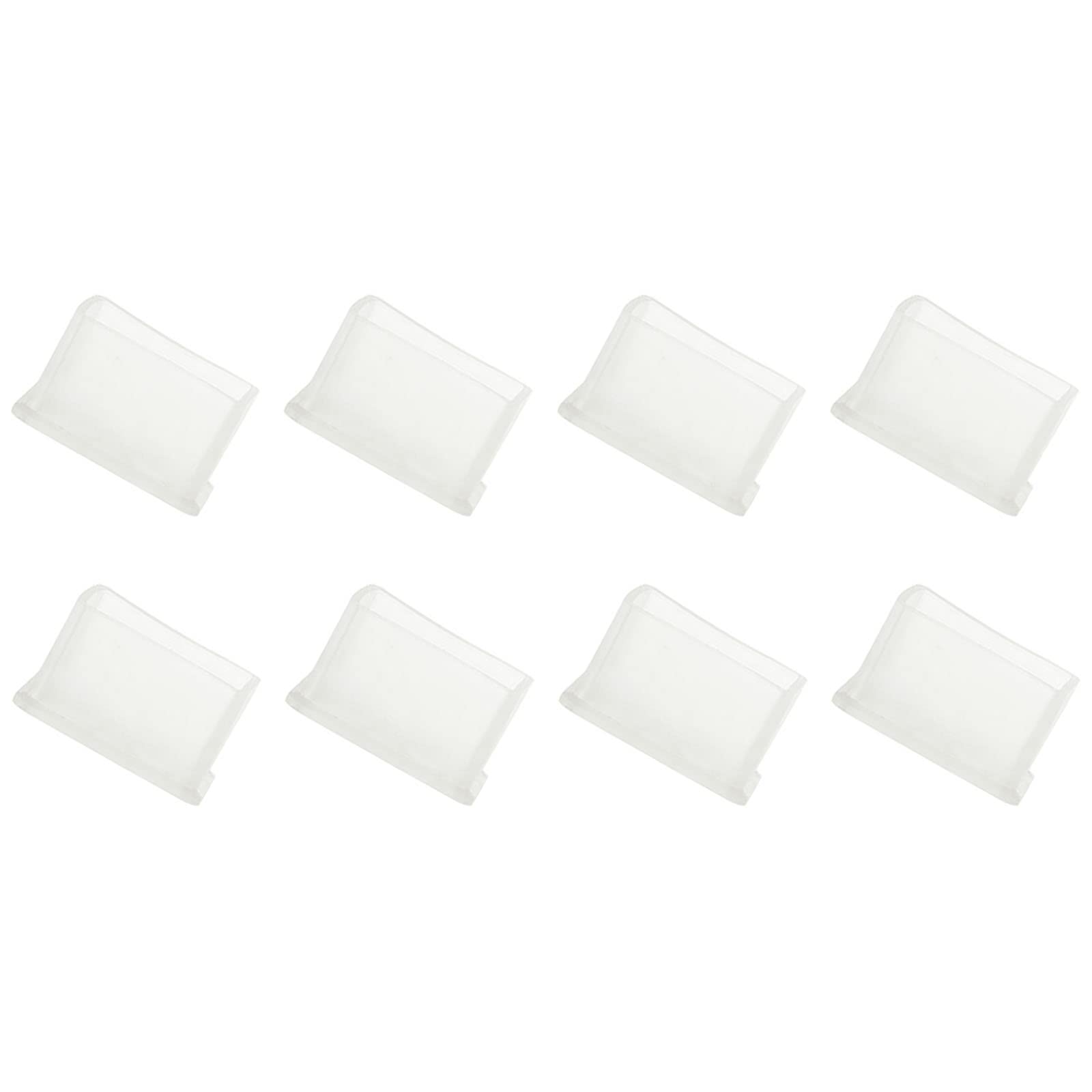 METALLIXITY Chair Leg End Cover (40mm x 20mm) 8Pcs, Rectangle PVC Furniture Feet Caps Floor Protector - for Sofa Table Patio Chairs, Clear