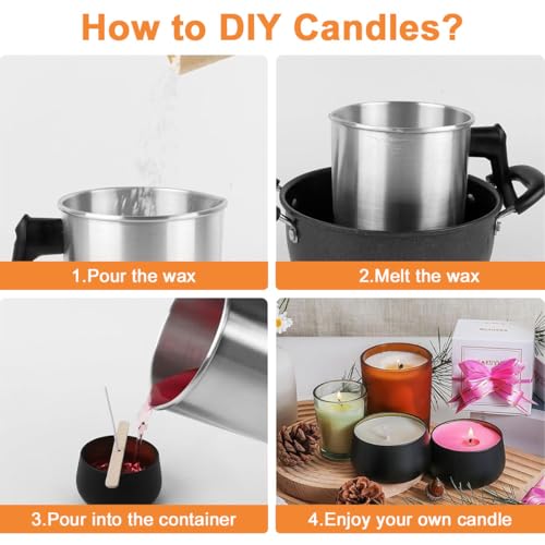 Soy Candle Wax for Candles Making 1kg Bag Natural Soy Candle Wax Flake with 50pcs 12cm Cotton Wick 100% Pure Soy Wax Chip Paraffin-Free Premium Scented Candles Making DIY Supply for Adult Beginner Kid