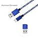 Frieso 3Pack 3FT 6FT 10FT Premium Micro USB Charging Cable High Speed Extra Long USB Charger for Android,Samsung,Nexus, HTC, Motorola, Nokia,HUAWEI and More.(Blue white)