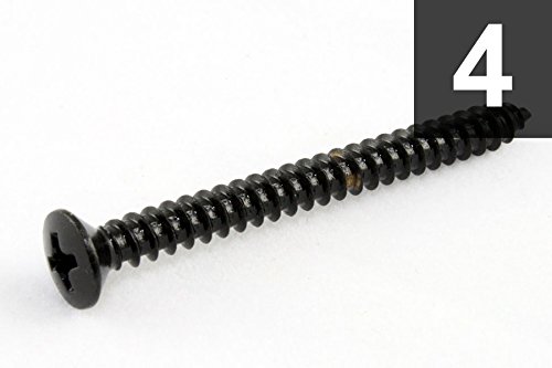 4 Neck Plate Screws Phillips Head 1-3/4" Black Allparts GS-0005-003
