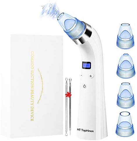 HT TopHinon Blackhead Remover, Electric Blackhead Vacuum Suction Removal, Skin Facial Pore Cleaner, Acne Comedone Extractor Cleaning Tool Set, Comedo Removal with LED Display for Women and Men
