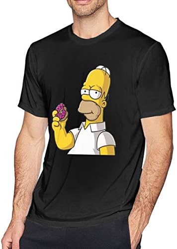 Homer-Simpson-Doughnuts Mens Shirt Short Sleeve T-Shirt, Casual Shirt for Men Teenagers