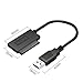 EYOOLD USB 2.0 to 7+6 13Pin Slimline SATA Laptop CD/DVD ROM Optical Drive Adapter Cable (USB 3.0 to SATA 7+9pin, Black)