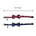2 Pack/Set Cat Collar Breakaway with Cute Bow Tie and Bell for Kitty Adjustable Safety Plaid, Red&Blue