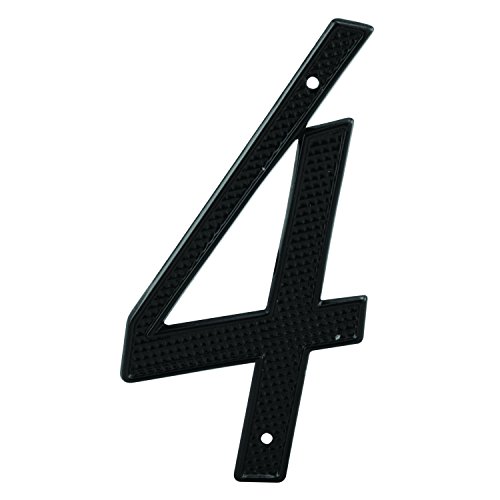 Prime-Line MP4114-5 4 In. House Number 4, Diecast, Black Finish (5 Pack)