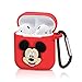 Pocoolo Airpods Case Airpods Accessories Protective Silicone Cover and Skin with Carabiner for Apple Airpods Charging Case (Mickey)