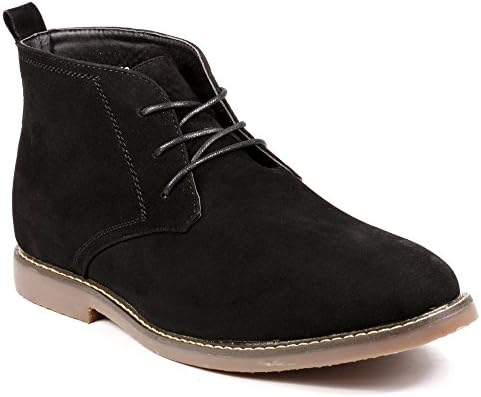 Miko Lotti BF1302 Men's Lace Up Casual Fashion Ankle Chukka Boots (13, Black)