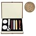 Mingting Wax Seal Stamp Kit,Mingting Classical Old-Fashioned Antique Wax Stamp Seal Kit Initial Letters Alphabet Set Gift Box with Vintage Wooden Handle and Brass Color Head(S)