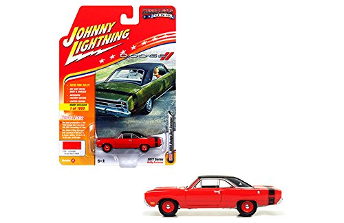 Auto World New 1:64 Johnny Lightning Muscle Cars USA Collection - Red 1969 Dodge Dart Swinger Diecast Model Car