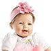 SanyDoll Reborn Baby Doll Newborn Doll 22 inch 55 cm Magnetic Lovely Lifelike Cute Girl Toy Pink Princess
