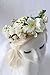 Sunrisee Flower Headband Women Floral Crown Headpiece with Adjustable Ribbon for Wedding Festivals, White