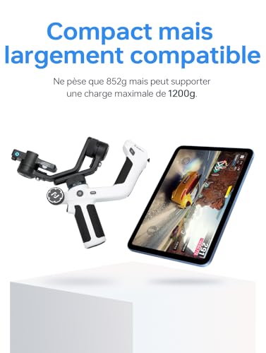 Feiyu SCORP Mini 2 [Official] Kit, 4-in-1 3-Axis Integrated AI Tracking Camera Stabilizer, 1200g Payload, Native Vertical Shooting, for SonyZV-1, Canon EOS 200D II, with Carry Case