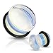Organic Opal Light, Moon Stone Marble-stone W/O-RING Plug /Gauge 2 Piece (1G (7MM))