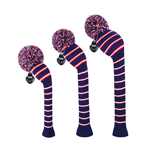 Scott Edward Golf Headcovers for Woods Set of 3 Fits Well Driver(460cc) Fairway Wood and Hybrid(UT) The Perfect Change for Golf Bag (Fine Streak) — image 1