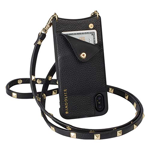 Bandolier Sarah Crossbody Phone Case and Wallet Black Leather