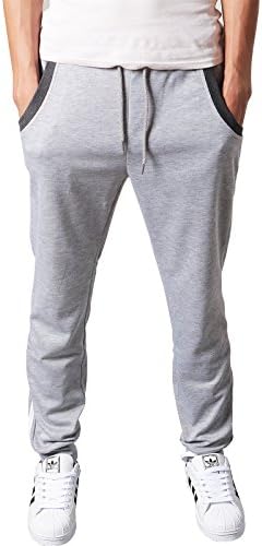 Slim Fit Jogging Harem Pants Drop Crotch Sports Trousers PT006B-GRAY-XL