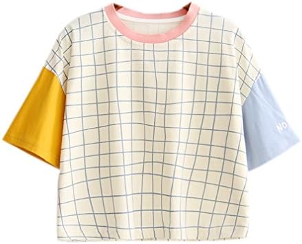Women Summer Patchwork Pastel Tops Short Tees Design