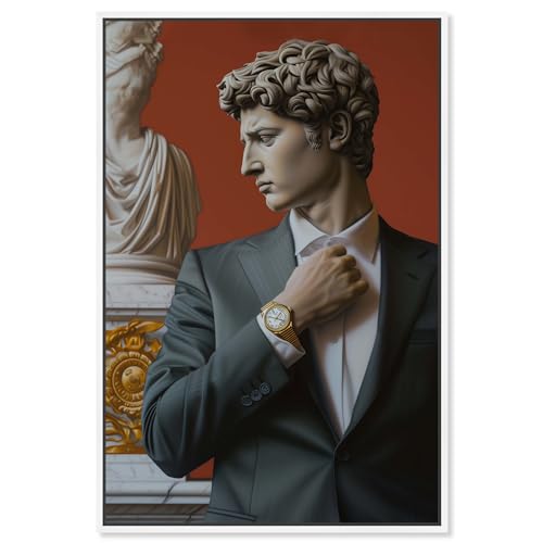 Notoriart Sculpture With Style Framed Men Style 1 Piece Canvas Wall Art, 17" x…