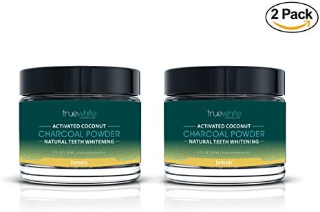 TrueWhite Teeth Whitening Activated Charcoal Powder, All Natural Tooth Whitening, Perfect Teeth Whitener with Charcoal Powder and Coconut - MSRP $144 (Lemon, 2 Pack)