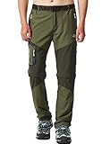 Amoystyle Men’s Water-Repellent Belted Quick Dry Convertible Pants 3 Colors US 29-38