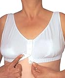 Easy On Snap Front Closure Bra - Front Opening Bra - White XL
