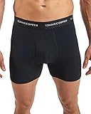 Tommie Copper Men's Core Copper Cotton Trunk, Black, Large