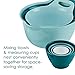 Rachael Ray Tools and Gadgets Mix and Measure Cooking / Baking Prep Set with Mixing Bowls, Measuring Cups, and Tools - 10 Piece, Light Blue and Teal