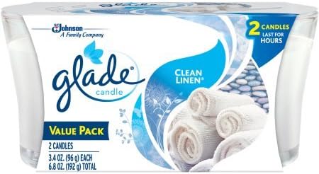 Glade Clean Linen Candle Air Freshener, 3.4 oz, 2 count (2 counts)