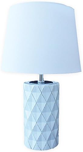 Aurelia 17" Geometric Faceted Ceramic Base Table Lamp White with Rose Gold Accents