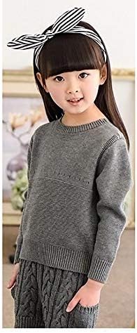 激安 超特価 Lyhgxhgxl キッズニットセーター長袖ミディアム丈女の子トップスラウンドネックイラストウサギ中丈秋冬物シンプル着まわし 長袖 ワンピース Color 140 A Size