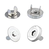 MagicW 20 Sets Silver Tone Magnetic Button Clasp Snaps 18mm for Sewing, Craft, Purses, Bags, Clothes, Leather,Clothing Scrapbooking Handbag