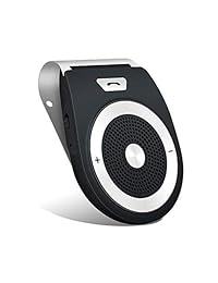 Manos libres Bluetooth 4.1 Adaptador AUTO ON para automóvil con sensor de movimiento, soporte Siri, GPS, música estéreo, visera inalámbrica Car Speakerphone Receptor de audio Reproductor para iPhoneX, iPhone 8   Plus, Samsung