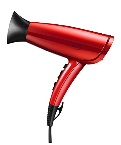 Click Here to See More Images WATTS HD-16 Professional 1875 watt Hair Dryer Anti Frizz Light Weight Blow Dryer Black Tourmaline Ceramic Ionic Infrared Heat Blower 1 Key Cool Shot (Red)