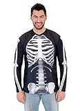 White Skeleton Adult Long Sleeve Costume T-Shirt
